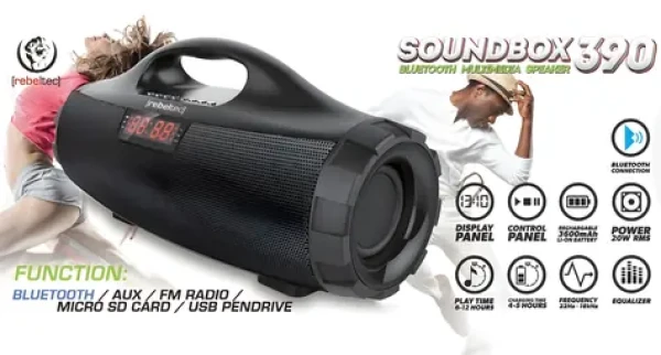 Rebeltec SoundBox 390 / Přenosný reproduktor / Bluetooth (RBLGLO00033)