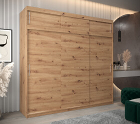 Šatní skříň Abi T0 s nástavcem Barva korpusu: Dub artisan, Rozměry: 250 cm, Dveře: Dub artisan