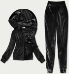 Černý dámský velurový dres (81201) Barva: odcienie czerni, Velikost: L (40)