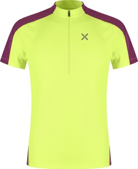MONTURA Hade Zip T-Shirt, Sunny Lime/Wine Red velikost: M