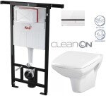 ALCADRAIN Jádromodul - předstěnový instalační systém s bílým/ chrom tlačítkem M1720-1 + WC CERSANIT CLEANON CARINA + SEDÁTKO AM102/1120 M1720-1 CA2