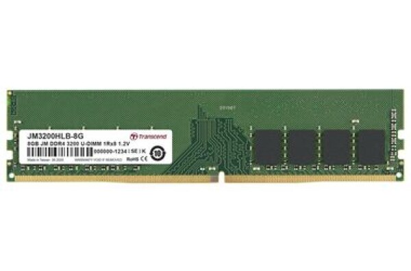 Transcend JetRam 8GB (1x8GB) 3200MHz / U-DIMM / DDR4 / CL22 / 1.2V / 1Rx8 (JM3200HLB-8G)