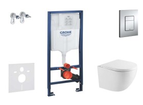 GROHE - Rapid SL Set předstěnové instalace, klozetu Oudee a sedátka softclose, tlačítko Skate Cosmopolitan, chrom SANI11BA1107