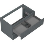 MEXEN/S - Rivel koupelnová skříňka pod umyvadlo 80, 2 zásuvky, reliéf , grafit mat 91A20-08047-2-BFF66