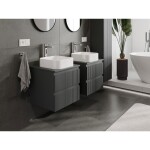 MEXEN/S - Rivel koupelnová skříňka pod umyvadlo 50 cm s deskou, 2 zásuvky, reliéf , grafit mat 91A20-05047-2-BFFC66
