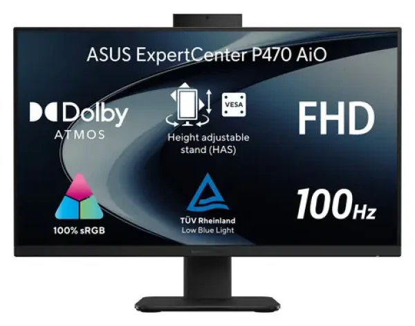ASUS ExpertCenter P470VAK černá / All-in-one počítač / 27" FHD 100Hz / Intel Core 7 240H / 32GB / 1TB SSD / W11P (P470VAK-BPC7321TX)