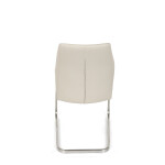 Židle jídelní, krémová ekokůže, pohupová podnož broušený nerez