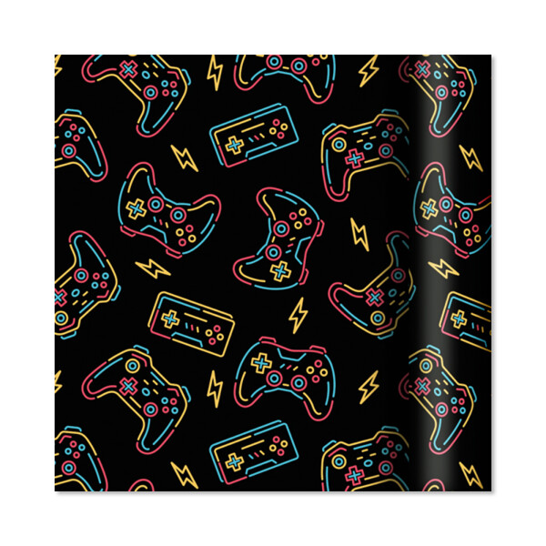 Dárkový papír - role 2 m × 70 cm - Hrací konzole na černé - Albi