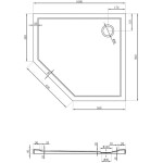 MEXEN - Flow pětiboká sprchová vanička slim pravá 100 x 90, bílá lesk 46P109010R