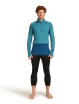 Pánské merino tričko s dlouhým rukávem ICEBREAKER Mens 200 ZoneKnit LS Half Zip, Atlantis/Topaz/Cb velikost: S