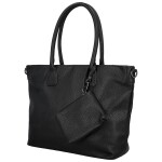 Trendy dámská koženková kabelka na rameno Ceyla, černá