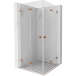 MEXEN/S - Lunar-F Duo sprchový kout skládací dveře 90 x 90, transparent, měď kartáčovaná 836-090L-090P-65-00