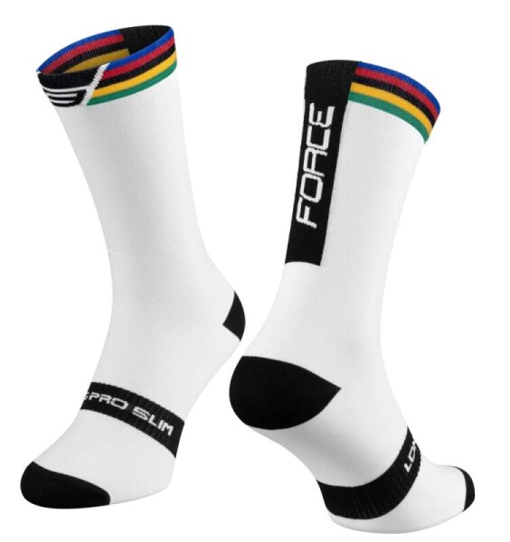 Ponožky FORCE LONG PRO CHAMPION SLIM (vyšší ponožky pro cyklistiku i jiné sporty, velikost S/M)
