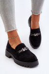 Dámské semišové mokasíny s ozdobou černé Loraleima 40