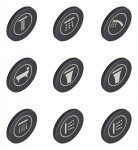 GROHE - Náhradní díly Krytky symbolů pro baterie SmartControl, 9 ks 14077XH0