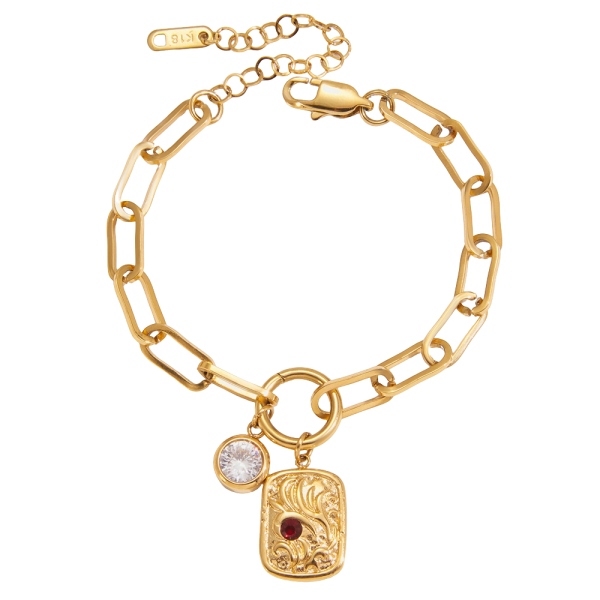 ELENYS Relic Chain – pozlacený náramek 18K žluté zlato Délka náramku: 18+5 cm / max. 23 cm