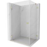 MEXEN/S - Lunar-B sprchový kout dveře křídlové levá 90 x 80, transparent, zlato kartáčovaná 832-090-080-55-00-L
