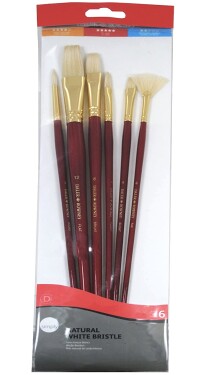Štětce Daler Rowney Simply bílá štětina dlouhé, sada 7 ks