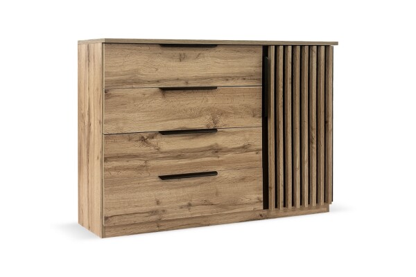 Komoda Kris KR4 Barva korpusu: Dub wotan / černá