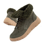 Dámské kotníkové zateplené boty F30232 1020 400Tmavě zelená s hnědou - Scholl tmavě zelená 40