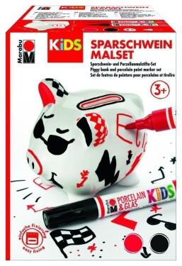 Marabu KiDS Porcelain Glas Painter - sada prasátko pokladnička