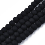 Korálky z polymeru - 7 mm x 5,5 mm - černé - 10ks