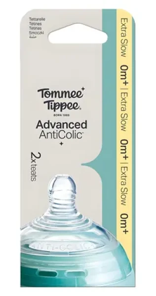 TOMMEE TIPPEE Savička Advanced Anti-Colic / Extra pomalý průtok / 0m+ / 2 ks