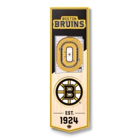 YouTheFan Dřevěná Cedule Boston Bruins NHL Banner na stěnu W Sports Stadium Logo