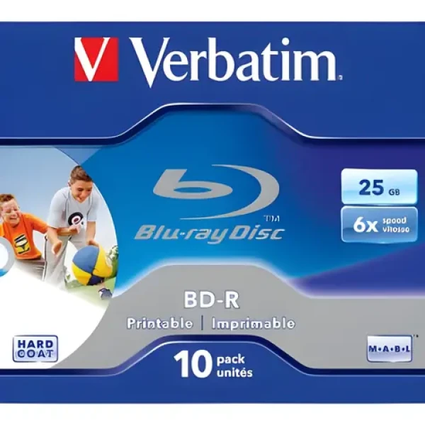 Verbatim BD-R 25 GB ScratchGuard Plus Printable / Disk Blu-ray / Single Layer / 6x / 10 ks / jewel box (43713)
