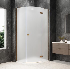 POLYSAN - GLOBE COPPER MATT čtvrtkruhový sprchový kout 1000x800, matné sklo, pravé GB2180MRPG