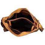 Moderní luxusní kožená taška přes rameno DOMINIQUE, koňaková