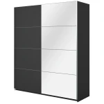 Skříň 200 cm Beta 57 černá/zrcadlo