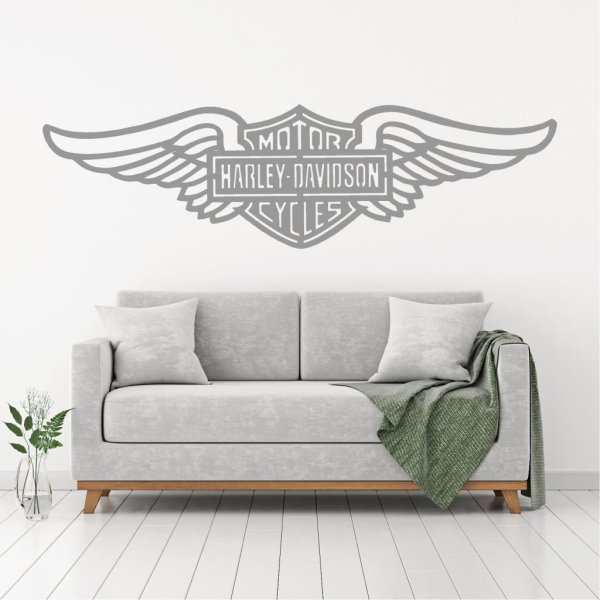 Samolepka Harley Davidson křídla Barva: šedá, Velikost: 100 x 28 cm