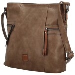 Trendy dámská koženková crossbody kabelka Nanya, khaki