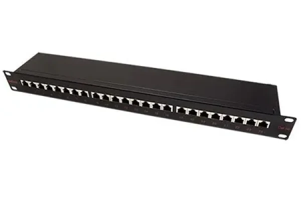 Roline Patch panel 19" STP černý / Patch panel / CAT.5E / 24 portů / 1U (26.11.0328)