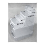 6 x Plastový univerzální box 400 x 400 x 400 mm, průhledný, objem 38l