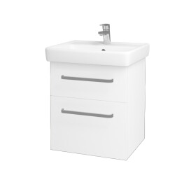 Dřevojas - Koupelnová skříňka Q MAX SZZ2 55 - N01 Bílá lesk / Úchytka T01 / M01 Bílá mat 198060A