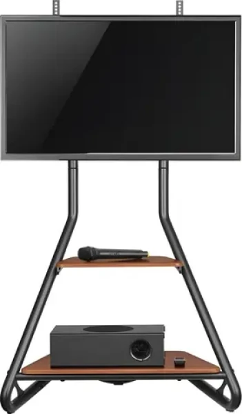 Maclean MC-455 / Rohový podlahový stojan pro TV / 37-75" / dřevěné police / nosnost 40 kg (MC-455)