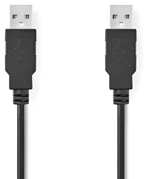 Nedis USB 2.0 kabel černá / Kabel USB / USB-A - USB-A / 480 Mbps / 2 m (CCGB60000BK20)
