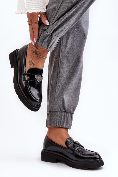 Dámské mokasíny na plochém podpatku černé Venla 37