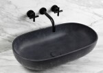 Umyvadlo na desku SAT Cemento 65x35 cm antracit bez přepadu CEM6535A CEM6535A