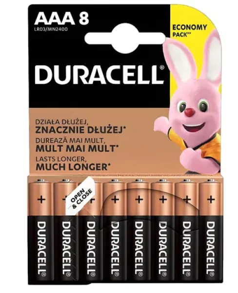 Duracell Basic MN2400 AAA / Alkalická baterie / 1,5 V / 8 ks (3758)
