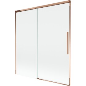 MEXEN/S - Rox vanová zástěna 2-křídlová posuvná 150 x 150, transparent, růžové zlato 8C9-150-001-60-00