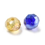 Velká sada - broušené skleněné korálky s AB efektem - mix barev - 8 x 7 mm - krabička