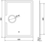 MEXEN - Onyx zrcadlo s osvětlením s kosmetickým zrcátkem 60 x 80 cm, LED 600 9813-060-080-611-00