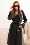Dámský kabát z eko kůže 4467 Černá - K-Fashion UNI černá