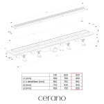 CERANO - Sprchový odtokový žlab, sifon gravitační klapka - plast - DN50 - černá matná - 92 CER-679255