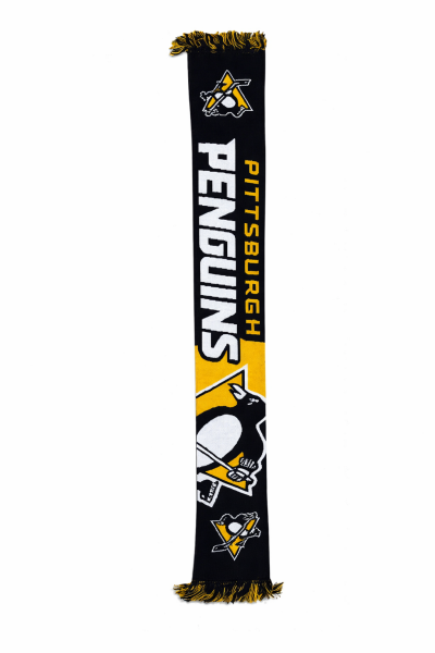 FOCO Šála Pittsburgh Penguins Big Logo Scarf Black Yellow