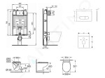 IDEAL STANDARD - ProSys Set předstěnové instalace, klozetu a sedátka Bau Ceramic, tlačítka Oleas M1, Rimless, SoftClose, bílá ProSys80M SP136