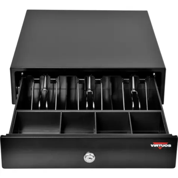 VIRTUOS Pokladní zásuvka EK-300C černá / s kabelem / pořadač 3/4 / 9-24V (EKN0111)